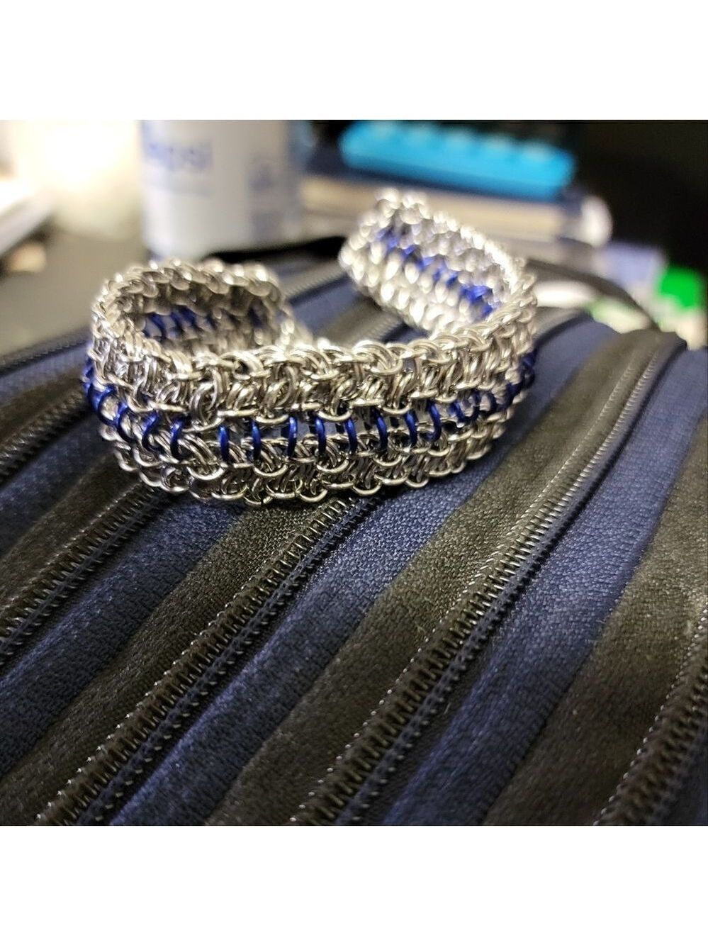 Vipera Berus Sterling Silver Chainmail Bracelet #NJ3